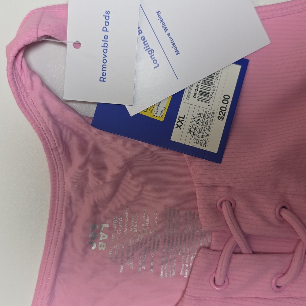 JoyLab Pink Women's High Rise 7/8 Leggings & Longline Bra Set - Picture 4 of 5